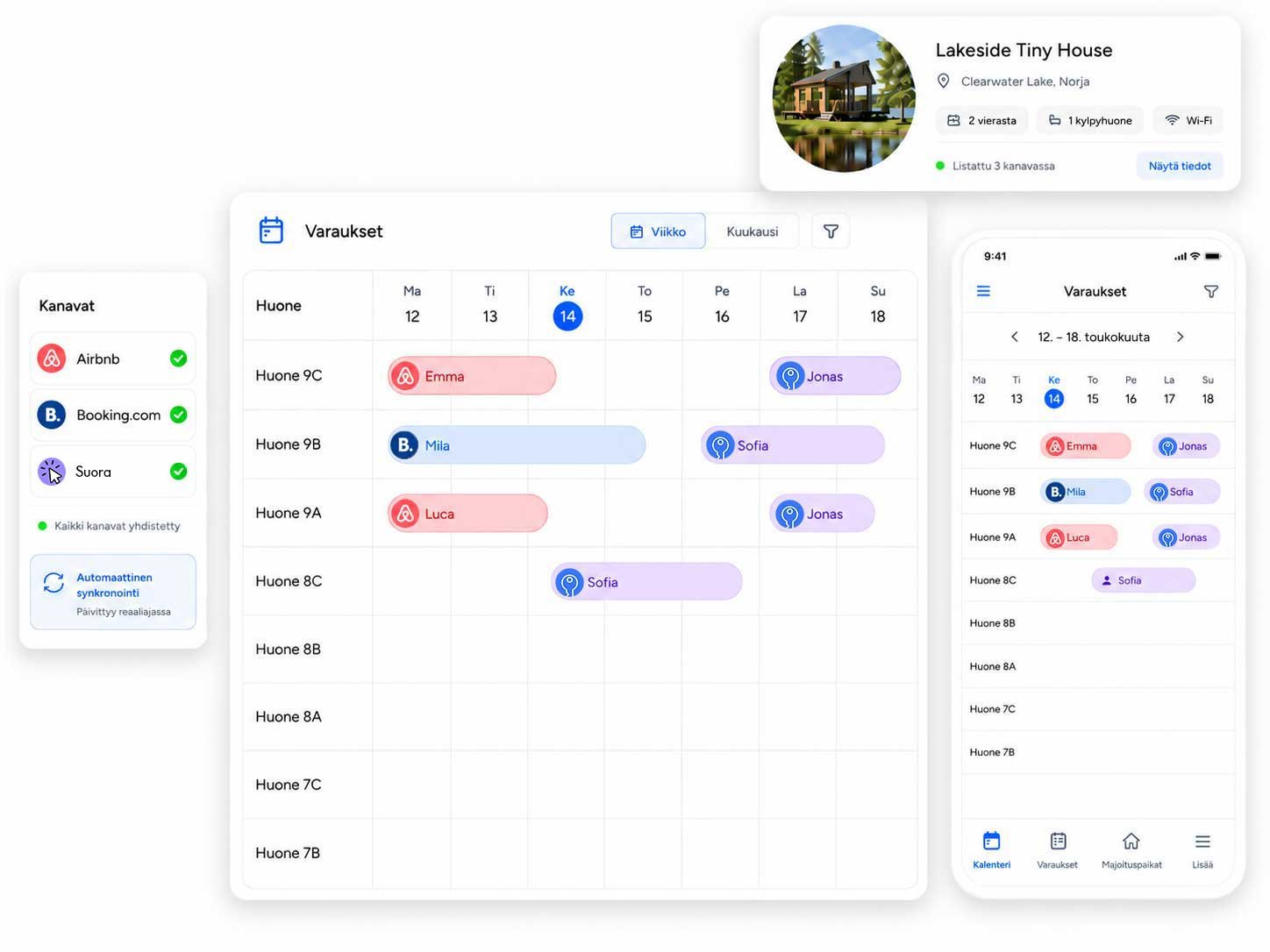 Nordkeys dashboard calendar view on desktop and mobile